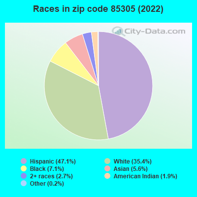Races in zip code 85305 (2022)