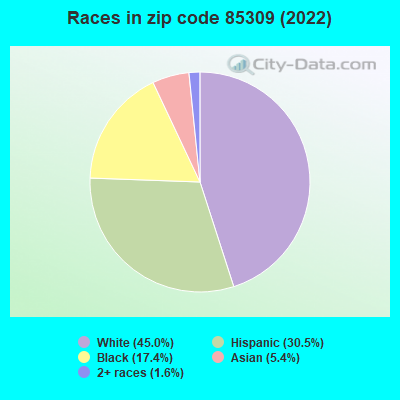 Races in zip code 85309 (2022)