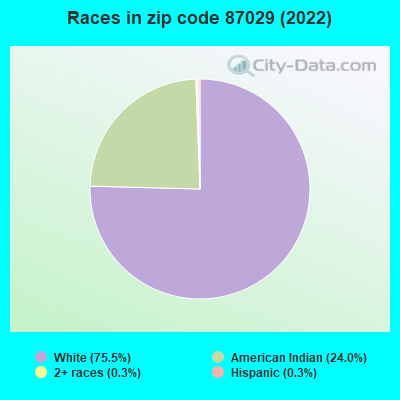 Races in zip code 87029 (2022)