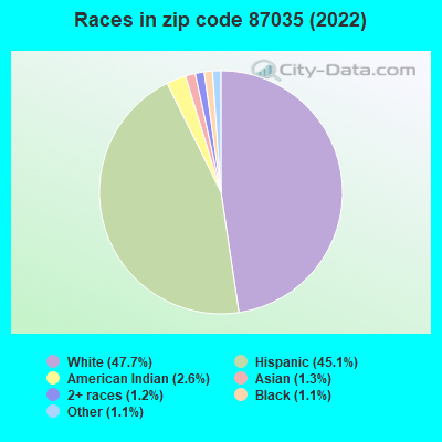 Races in zip code 87035 (2019)