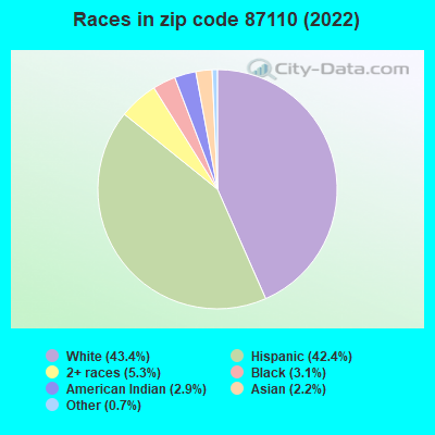 Races in zip code 87110 (2019)