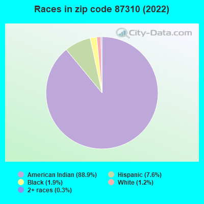 Races in zip code 87310 (2022)