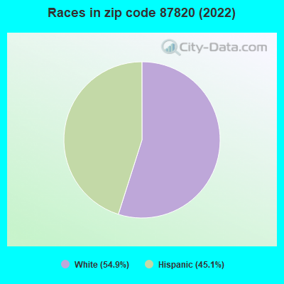 Races in zip code 87820 (2022)