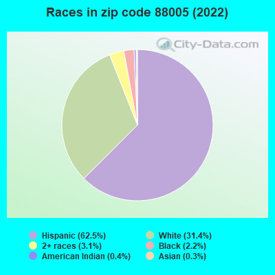 Races in zip code 88005 (2021)