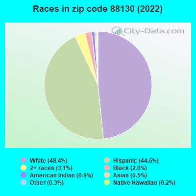 Races in zip code 88130 (2019)