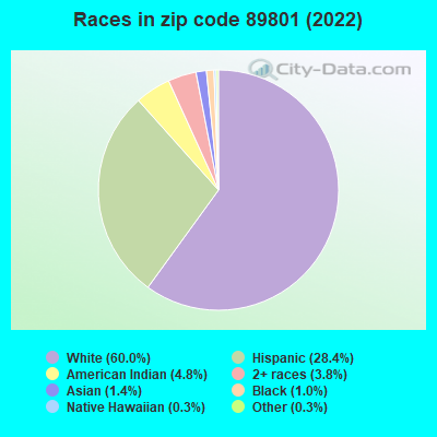 Races in zip code 89801 (2019)