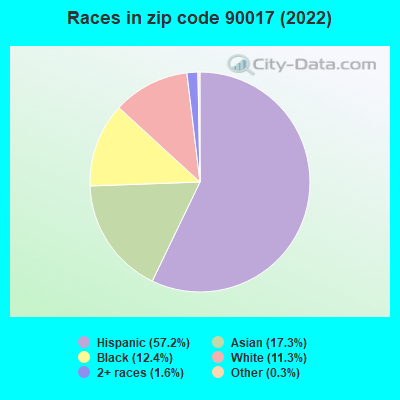 Races in zip code 90017 (2021)