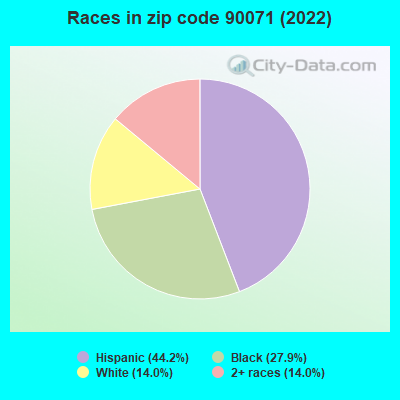 Races in zip code 90071 (2022)