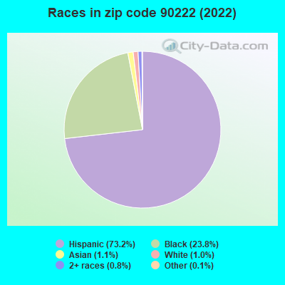 Races in zip code 90222 (2021)