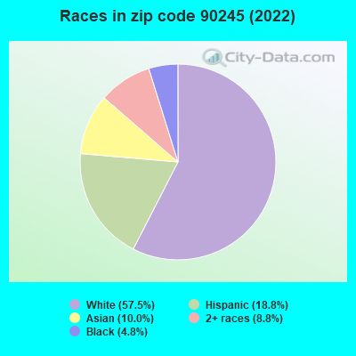 Races in zip code 90245 (2021)