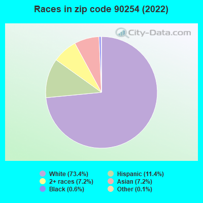 Races in zip code 90254 (2019)