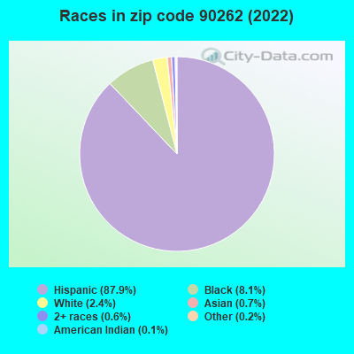 Races in zip code 90262 (2022)