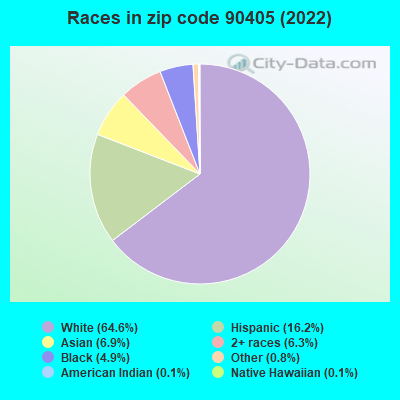 Races in zip code 90405 (2019)