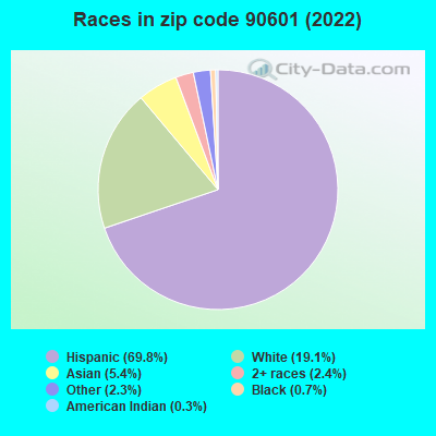 Races in zip code 90601 (2019)