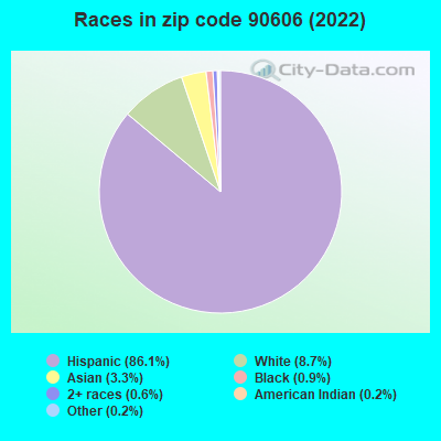 Races in zip code 90606 (2021)