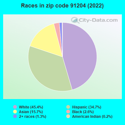 Races in zip code 91204 (2021)