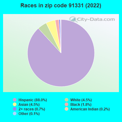 Races in zip code 91331 (2019)