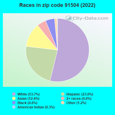 Races in zip code 91504 (2021)