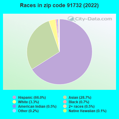 Races in zip code 91732 (2019)