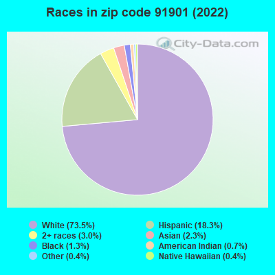 Races in zip code 91901 (2019)