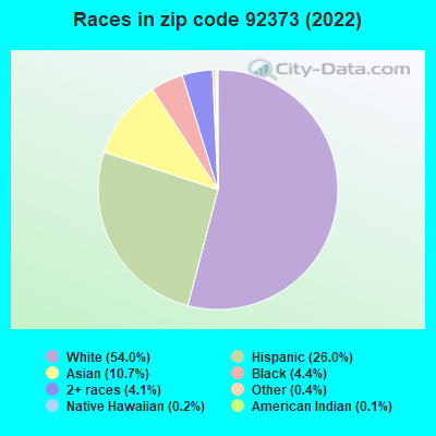 Races in zip code 92373 (2019)