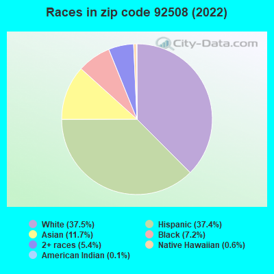 Races in zip code 92508 (2019)