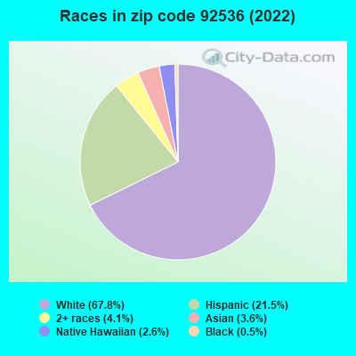 Races in zip code 92536 (2022)