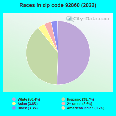Races in zip code 92860 (2022)