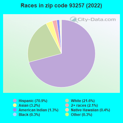 Races in zip code 93257 (2021)