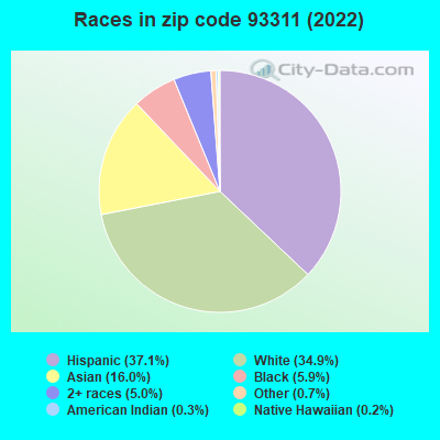 Races in zip code 93311 (2019)