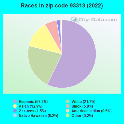 Races in zip code 93313 (2021)
