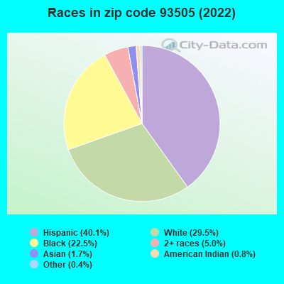 Races in zip code 93505 (2019)