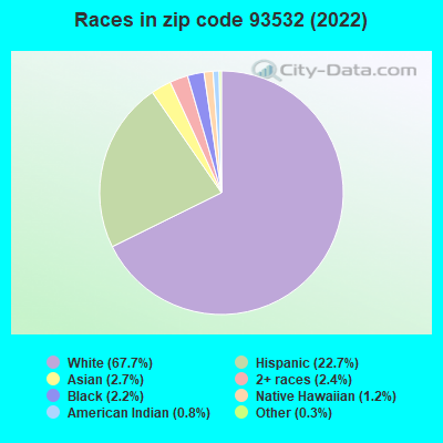 Races in zip code 93532 (2019)