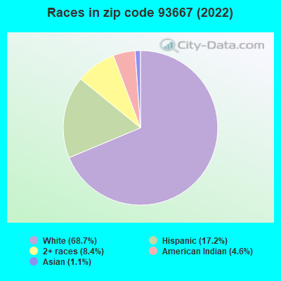 Races in zip code 93667 (2021)