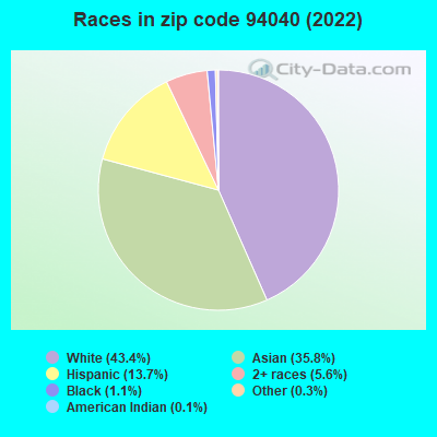 Races in zip code 94040 (2019)