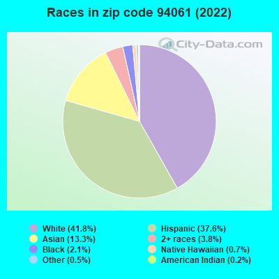 Races in zip code 94061 (2019)