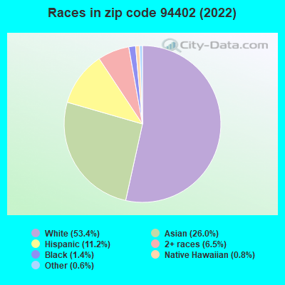 Races in zip code 94402 (2019)