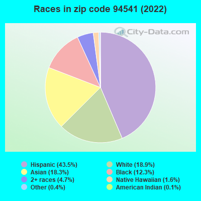 Races in zip code 94541 (2019)