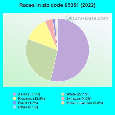 Races in zip code 95051 (2022)