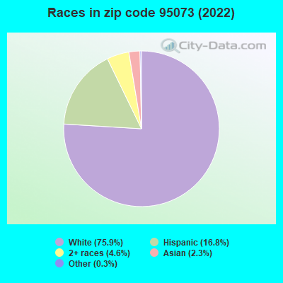 Races in zip code 95073 (2019)