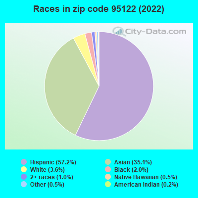 Races in zip code 95122 (2021)