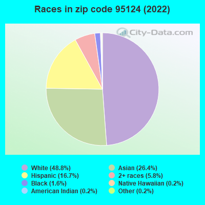 Races in zip code 95124 (2021)
