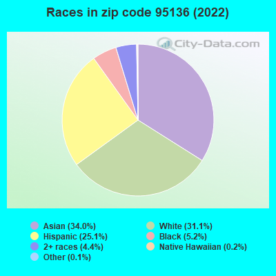 Races in zip code 95136 (2019)