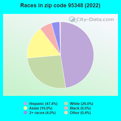 Races in zip code 95348 (2021)
