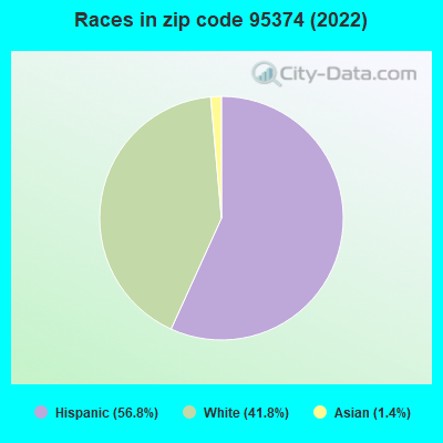 Races in zip code 95374 (2022)