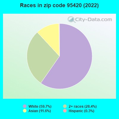 Races in zip code 95420 (2019)