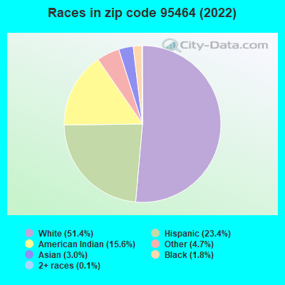 Races in zip code 95464 (2019)