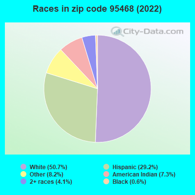 Races in zip code 95468 (2022)
