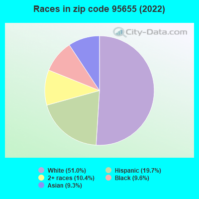 Races in zip code 95655 (2019)