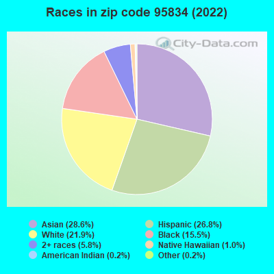 Races in zip code 95834 (2019)